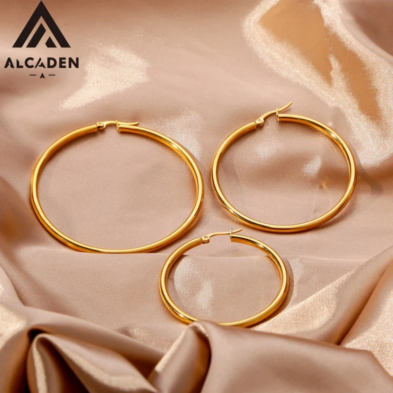 Новые модные металлические большие круглые серьги-кольца из нержавеющей стали 316L для женщин, преувеличенные круглые серьги, ювелирные изделия, подарки