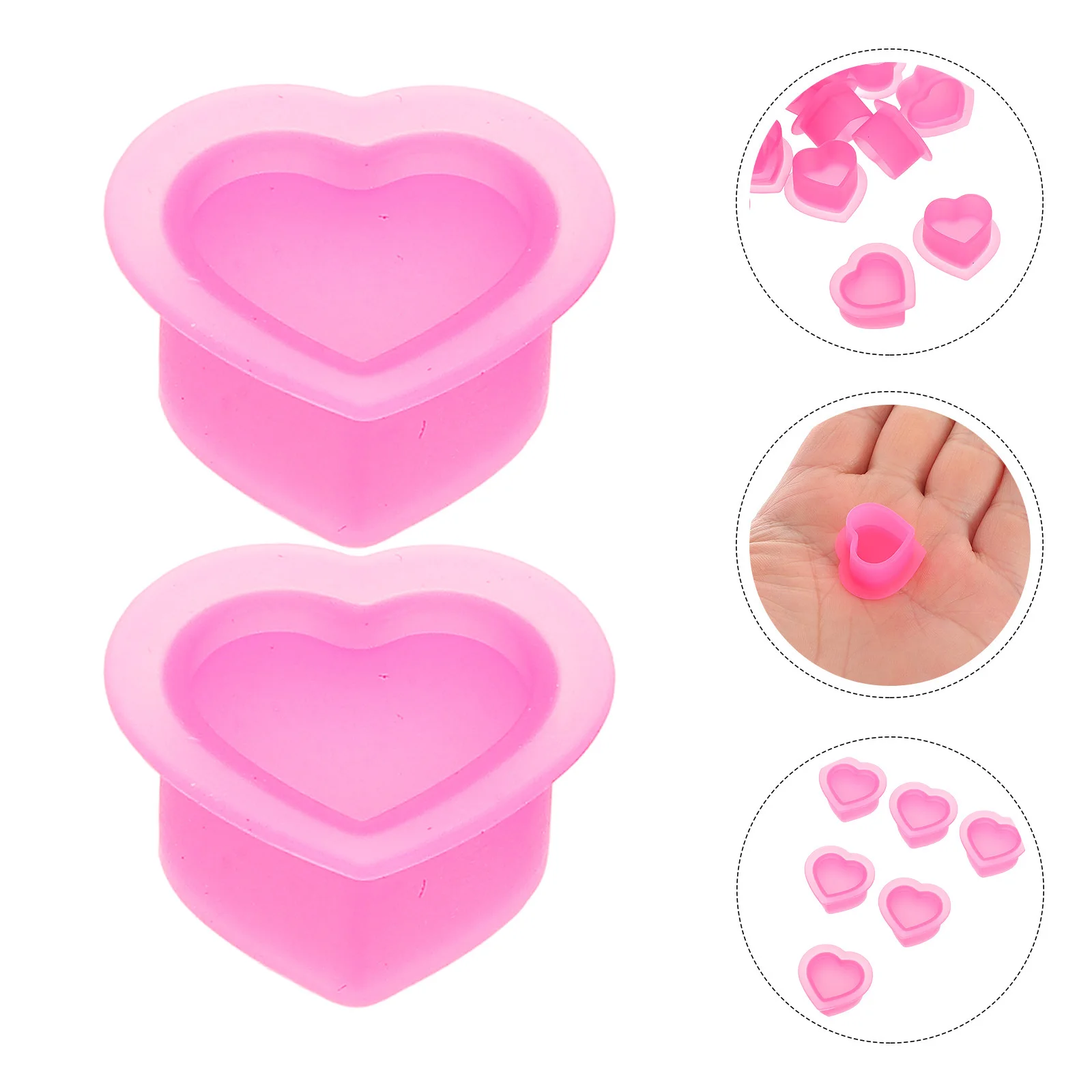 

100Pcs Heart Shape Silicone Ink Cups for Tattooing Supplies Pigment Containers Flexible Small Ink Holders for Salon DIY Makeup
