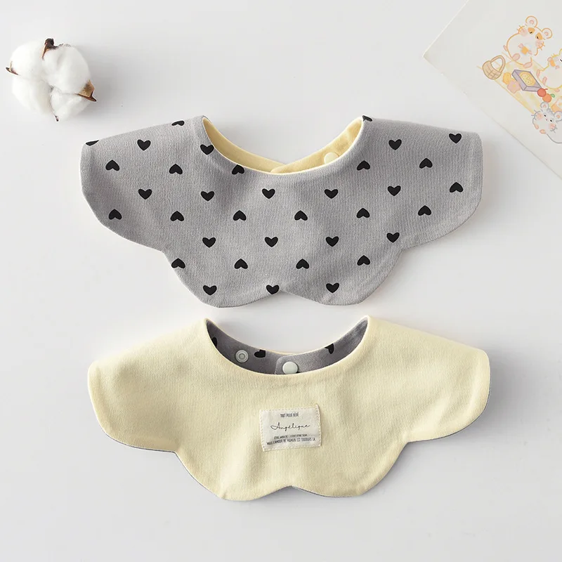 Wholesale Pure Cotton Printed Six-layer 360 Rotatable Baby Feeding Bibs Toddler Saliva Towel Infant two-sided Baby Bibs