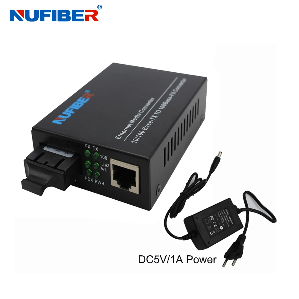 Convertitore multimediale Ethernet Gagibit 10/100/1000Mbps RJ45 a 1000M Fibra SC monomodale