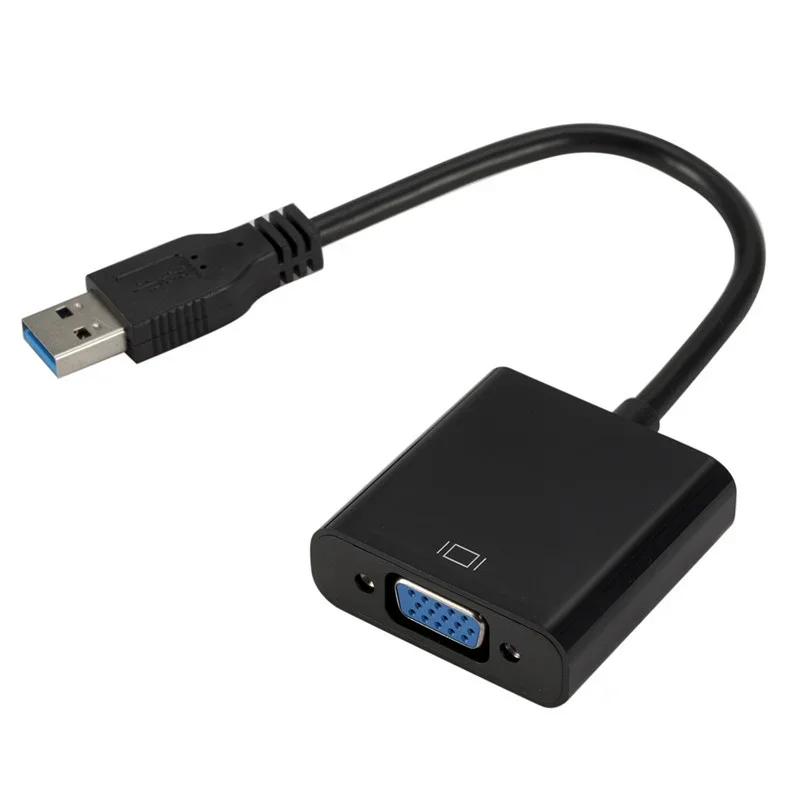 USB3.0 TO VGA Adapter Cable USB To VGA External Graphics Card Supports XP/WIN7/8 HD Conversion