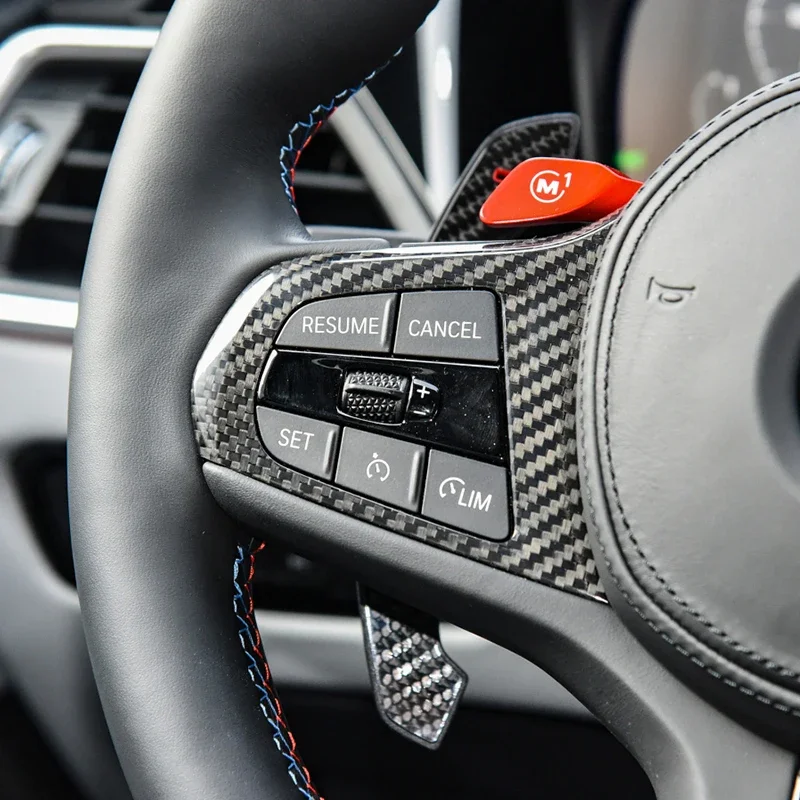 For BMW G20 G30 G80 G82 F92 F90 M5 G11 G12 G14 G15 G16 Carbon Fiber Steering Wheel Panel Decoration Cover Trim Frame