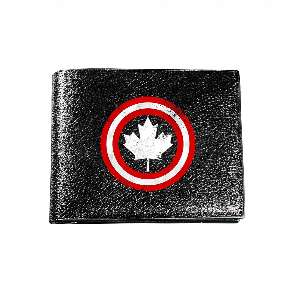 Canadian Maple Leaf Shield Design Men's Wallet Card Holder Casual Business Fashion Style