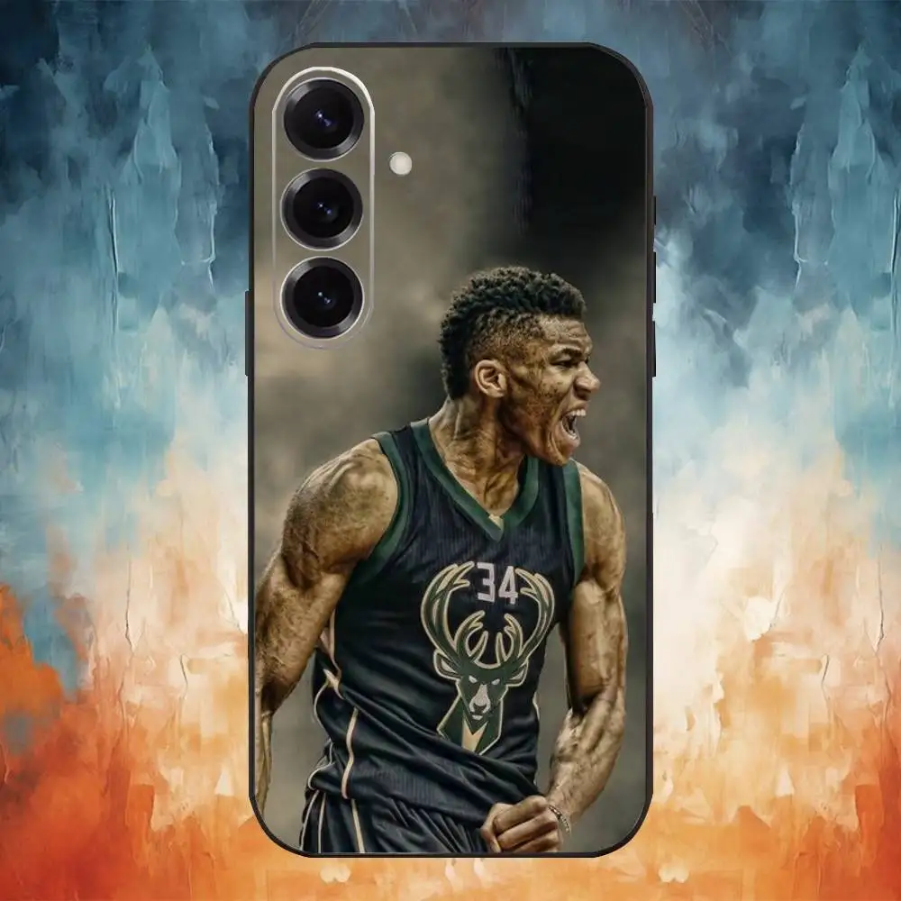 Capa de telefone basquete g-grego f-freak 34 para samsung galaxy a73, a72, a71, a70, a53, a52, a51, outras capas pretas macias