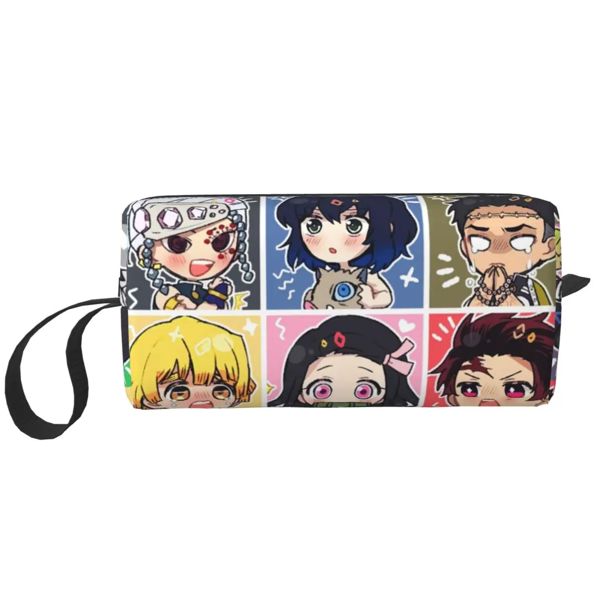 Demon Slayer:Kimetsu No Yaiba Large Makeup Bag Zipper Pouch Travel Cosmetic Bags Portable Toiletry Bag for Women