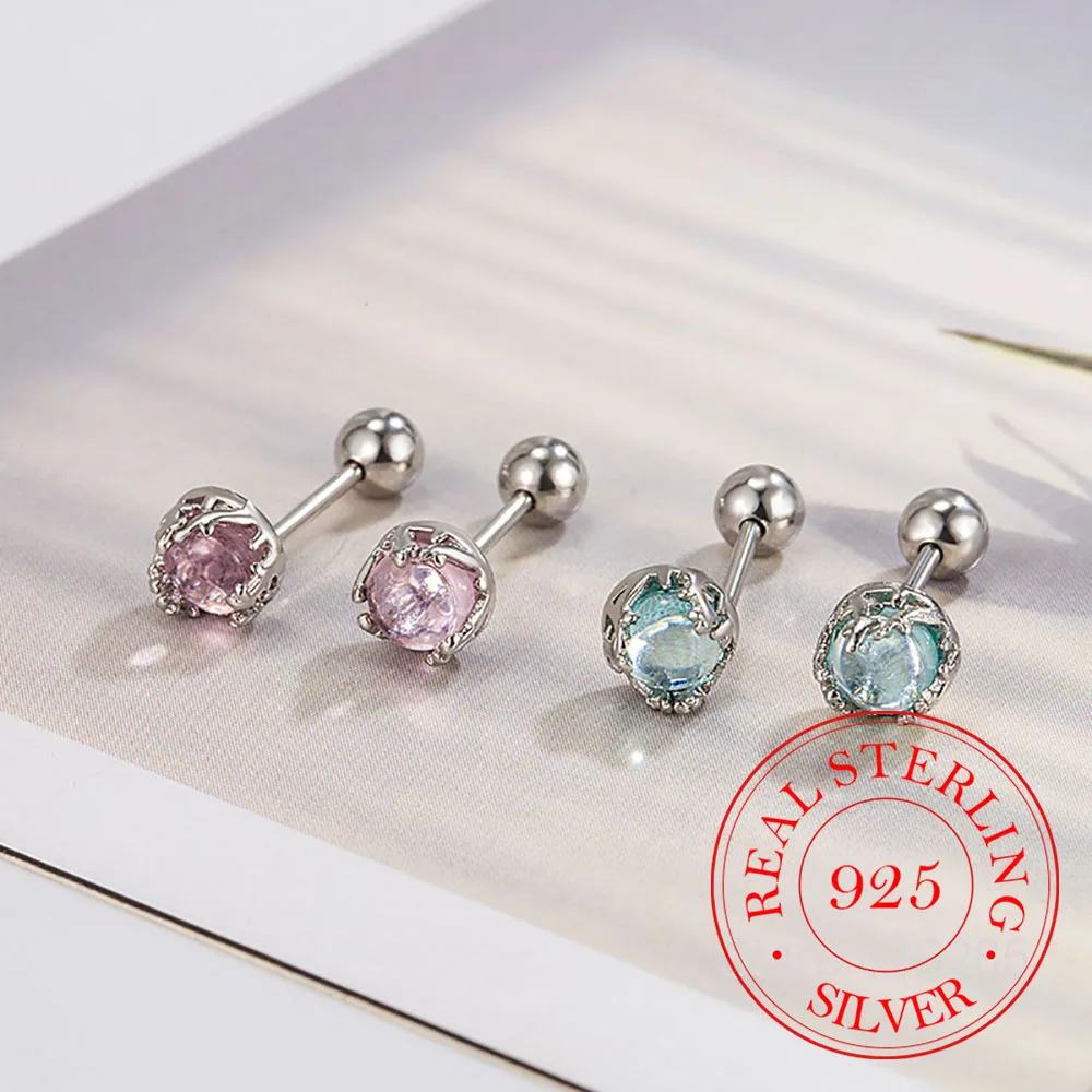 

Женские серьги-гвоздики из серебра 925 пробы с лунным камнем