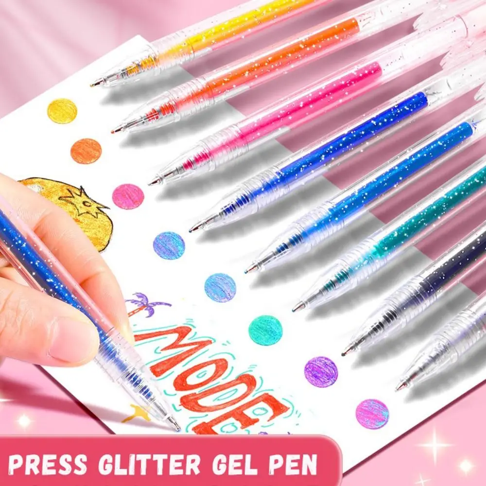 

8/12/24/36/48/60Colors 8/12/24/36/48/60 Colors Glitter Gel Pen Large Capacity Press Using Quicksand Fluorescent Pen