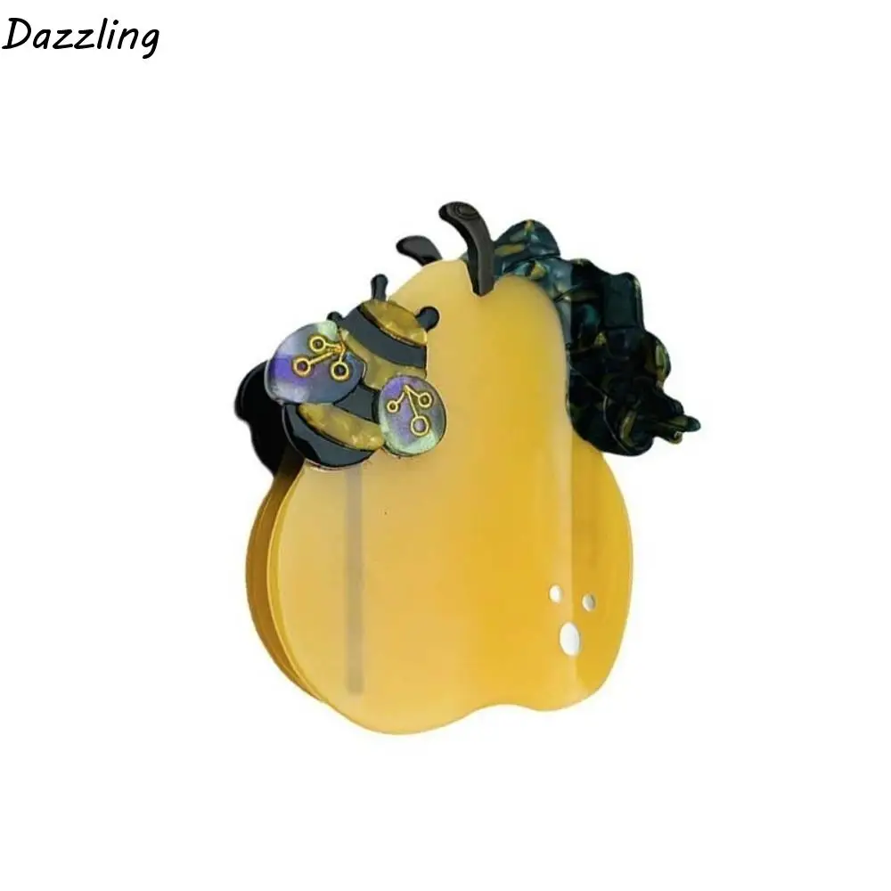 

Creative Waterproof Bee Pear Shark Clip Acrylic Korean Style Acetic Acid Hair Claw Headwear Cartoon Acetate Hairgrips Gifts