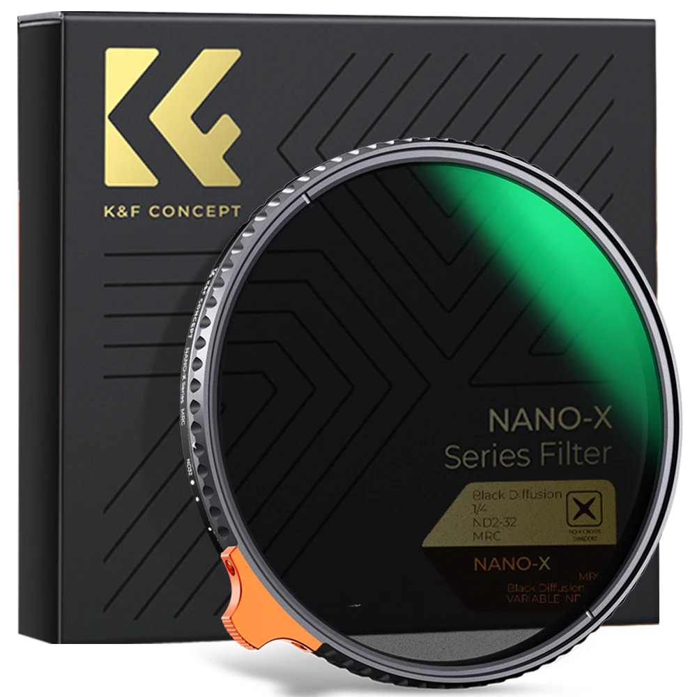 K&F Concept Black Diffusion 1/4 Effect Filter & Variable ND2-ND32 ND Filter 2-in-1 for Camera Lens with 28 Multi-Layer Coatings