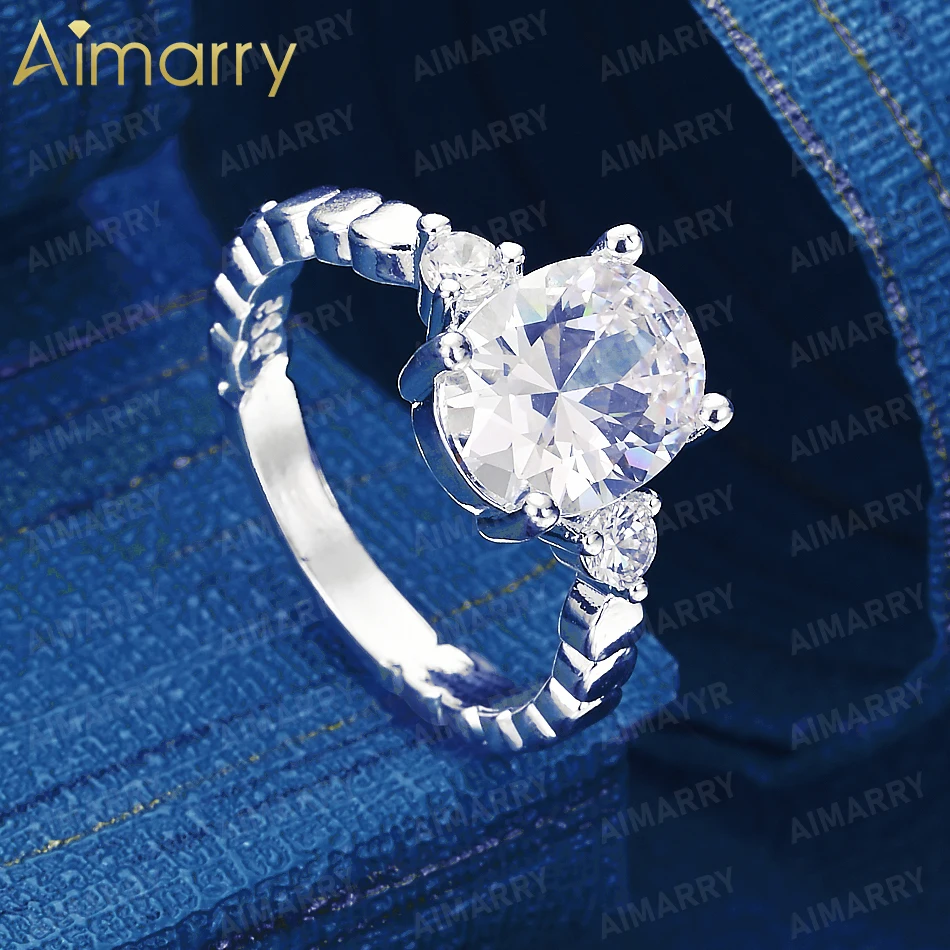 925 Sterling Silver 6-10# Classic Four Claw Set AAA Zircon Ring Women's Gift Engagement and Wedding Fashion Jewelry