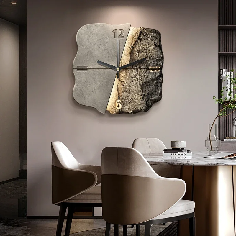 Light luxury high-end wall clock dining room clock wall decorative painting creative abstract three-dimensional