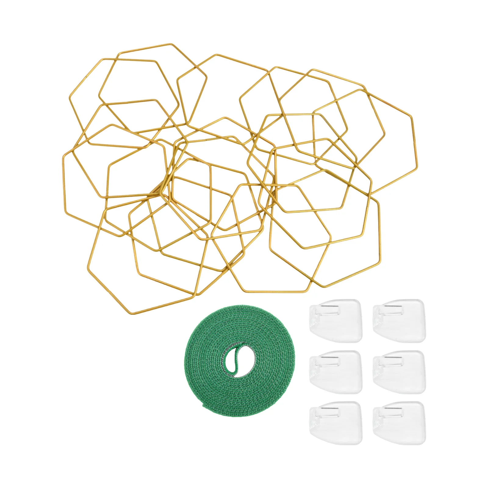 DIY 18 Pcs Hexagonal Metal Chain Trellis for Climbing Plants with Weatherproof Design for Indoor and Outdoor Use