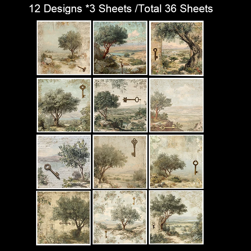 36 Lembar Kertas Scrapbook Dekoratif 6x6: Pola Hewan Kawaii untuk Scrapbooking, Origami & Kerajinan Tangan Anak-anak