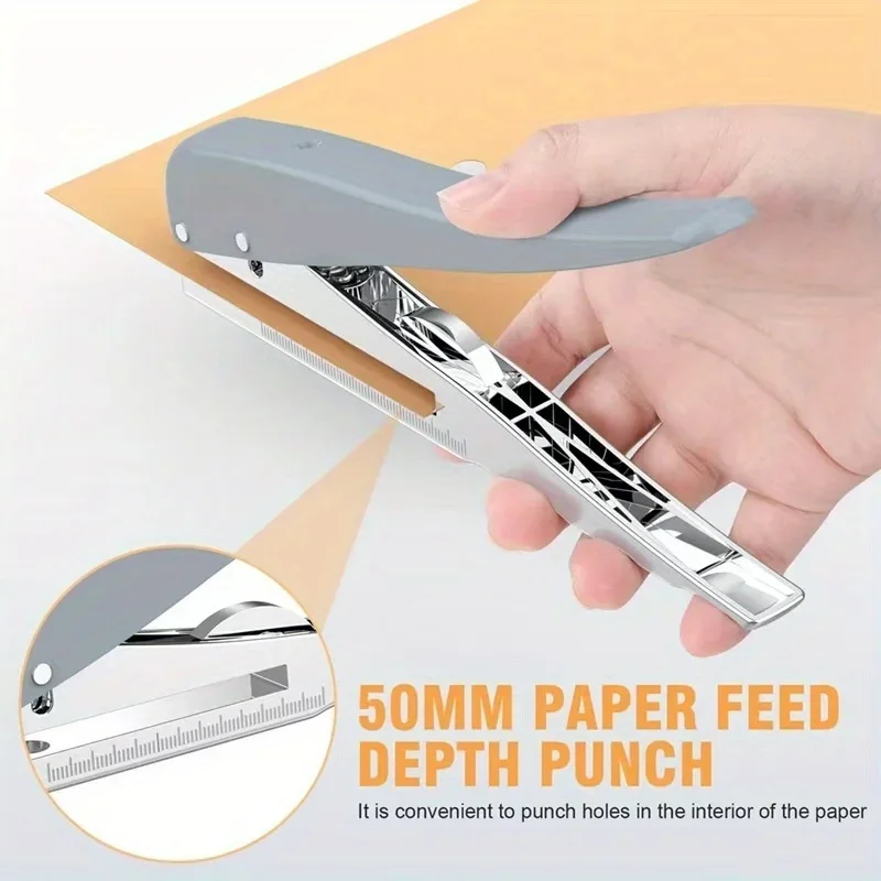 

Heavy Duty Single Hole Punch Hole Puncher 25 Sheets Capacity Paper Punch for Paper ID PVC Cards Scrapbook