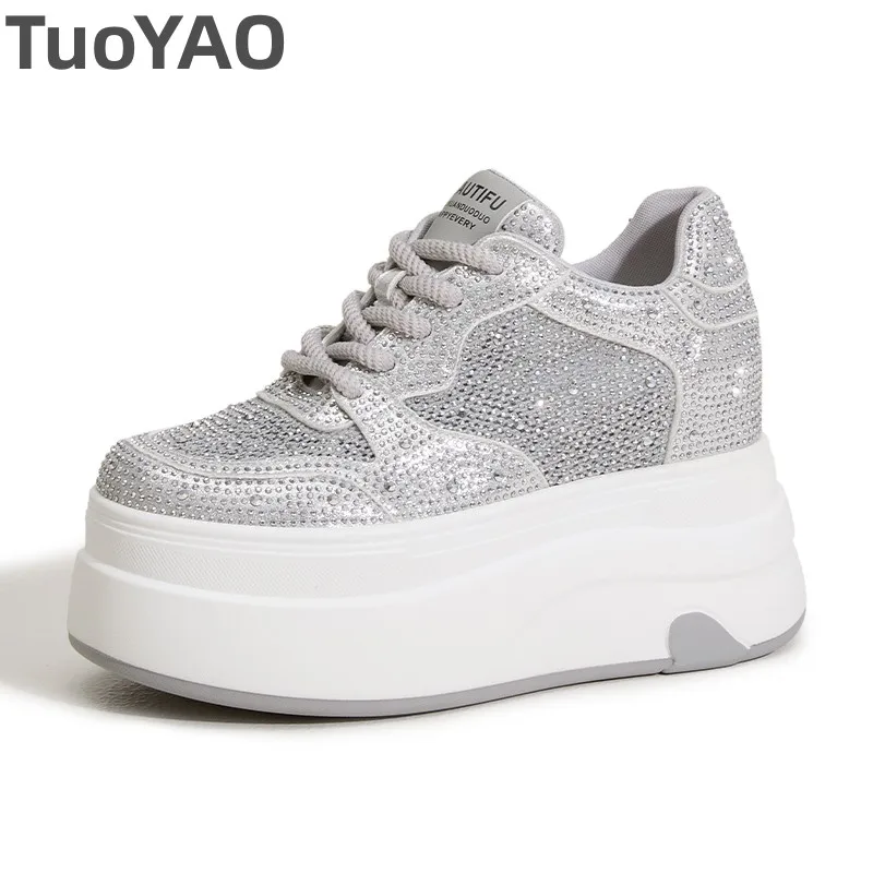 

10cm Air Mesh Micrifiber Synthetic Leather Summer Chunky Sneakers Breathable Platform Wedge Women Vulcanize Hollow Shoes