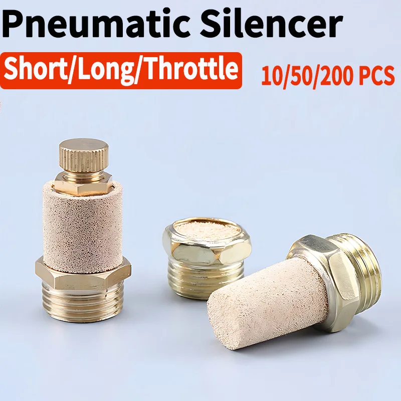 10/50 PCS Pneumatic Brass Exhaust Muffler Filter,M5 1/8\