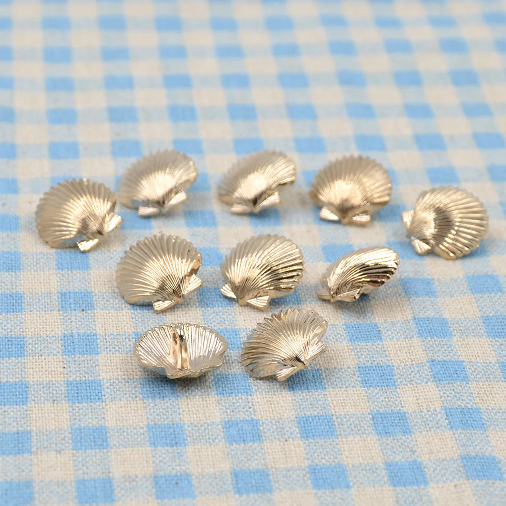 10 Pieces/Lot Metal Sewing Button Scrapbooking Sea Series Glittering Starfish Seashells Jeans Buttons Decorative