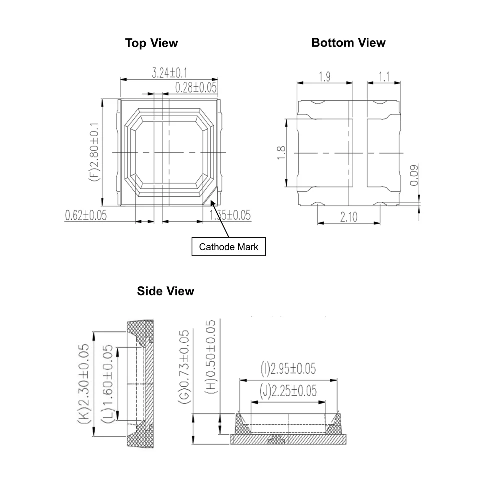 Ra95 9v 1w 2835 smd führte 110lm 6500k 3000k 100ma