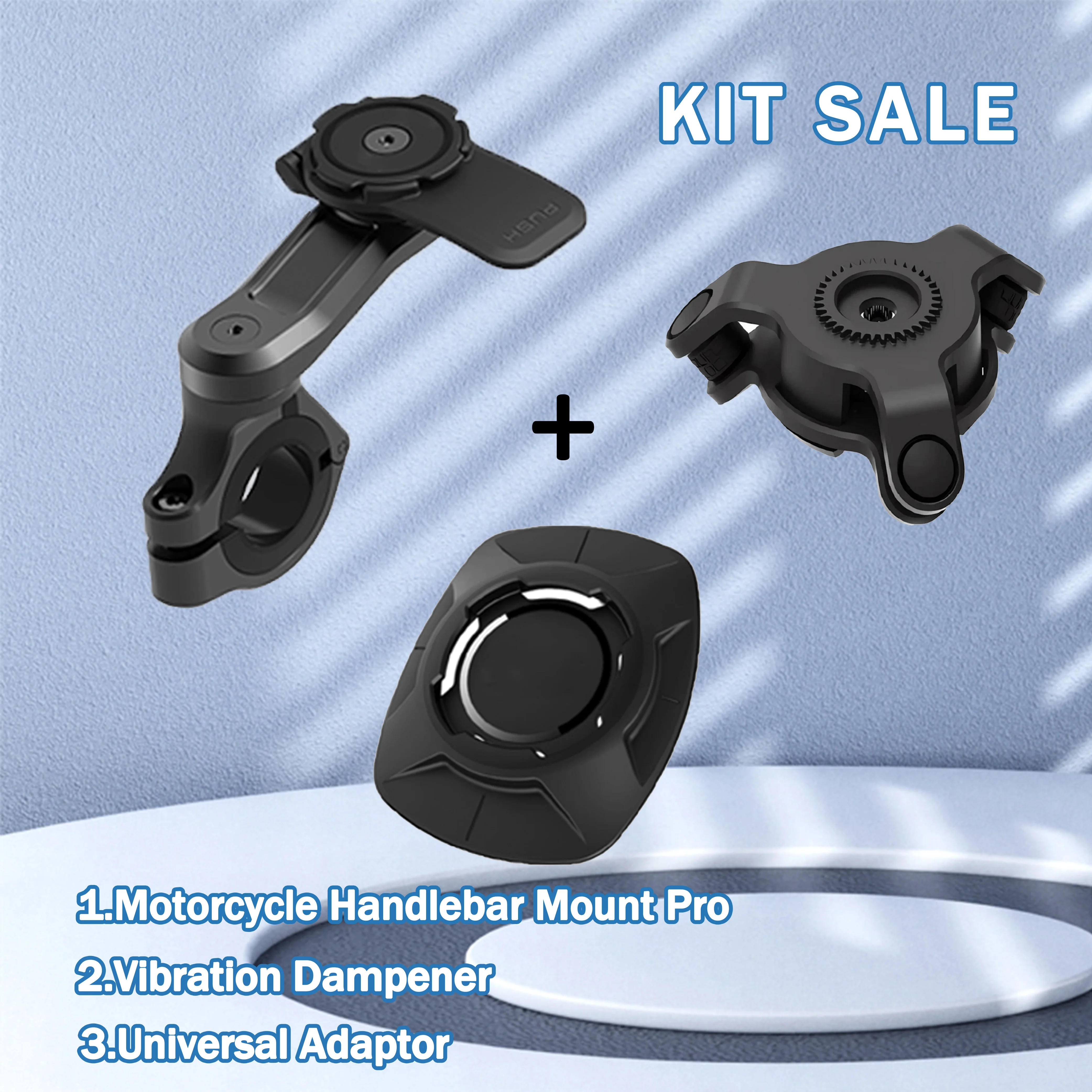 

Motorcycle Phone Mount Kit -Motorcycle Handlebar Mount Pro+Vibration Dampener+Universal Adaptor