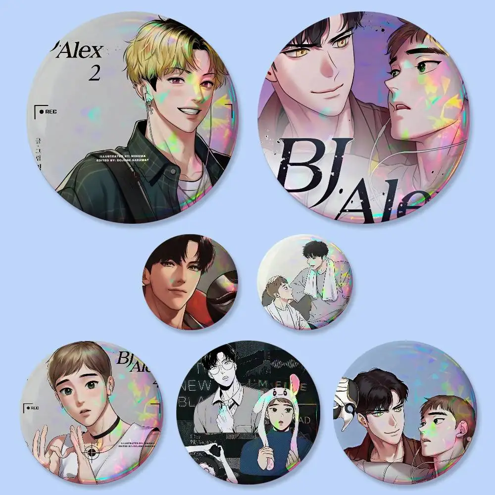 BJ Alex Anime Badges 25 32 44 58 75 Mm Round Cosplay Pin Bag Decor Fans Collect Friends Gifts Brooch Souvenir
