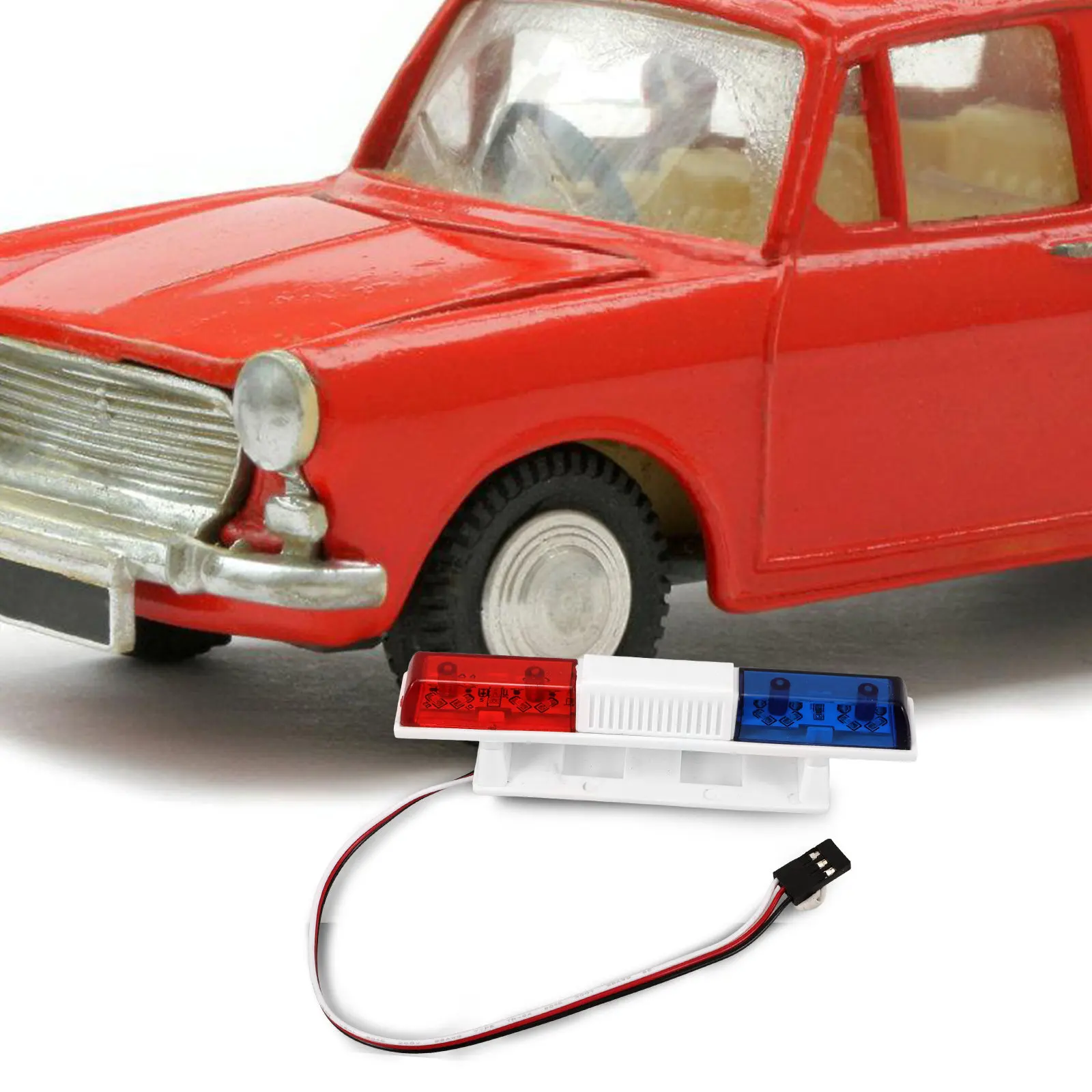 

1/10 Scale Model Roof Lamp Mini Car Led Headlights Police for Truck Children's Toy