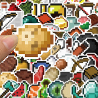 70Pcs Pixels Game Cartoon Stickers Mobile Phone Case Luggage Skateboard DIY Decorative Waterproof Stickers For Kids Toy