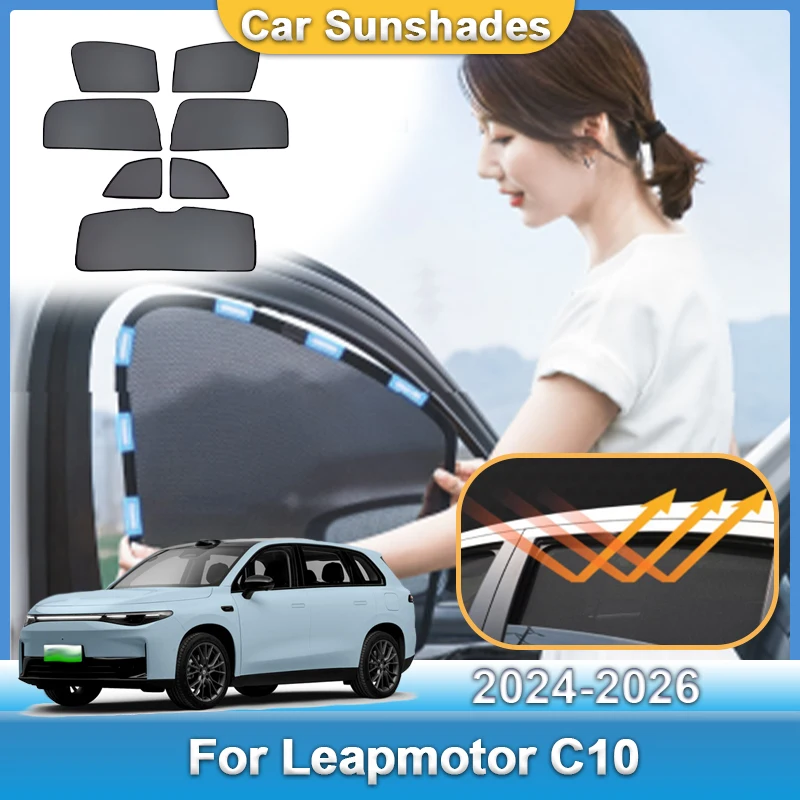 

Солнцезащитный козырек на окно автомобиля для Leapmotor C10 2024 2025 2026, чехол на лобовое стекло, затеняющий козырек, сетчатый солнцезащитный козырек, автомобильные аксессуары