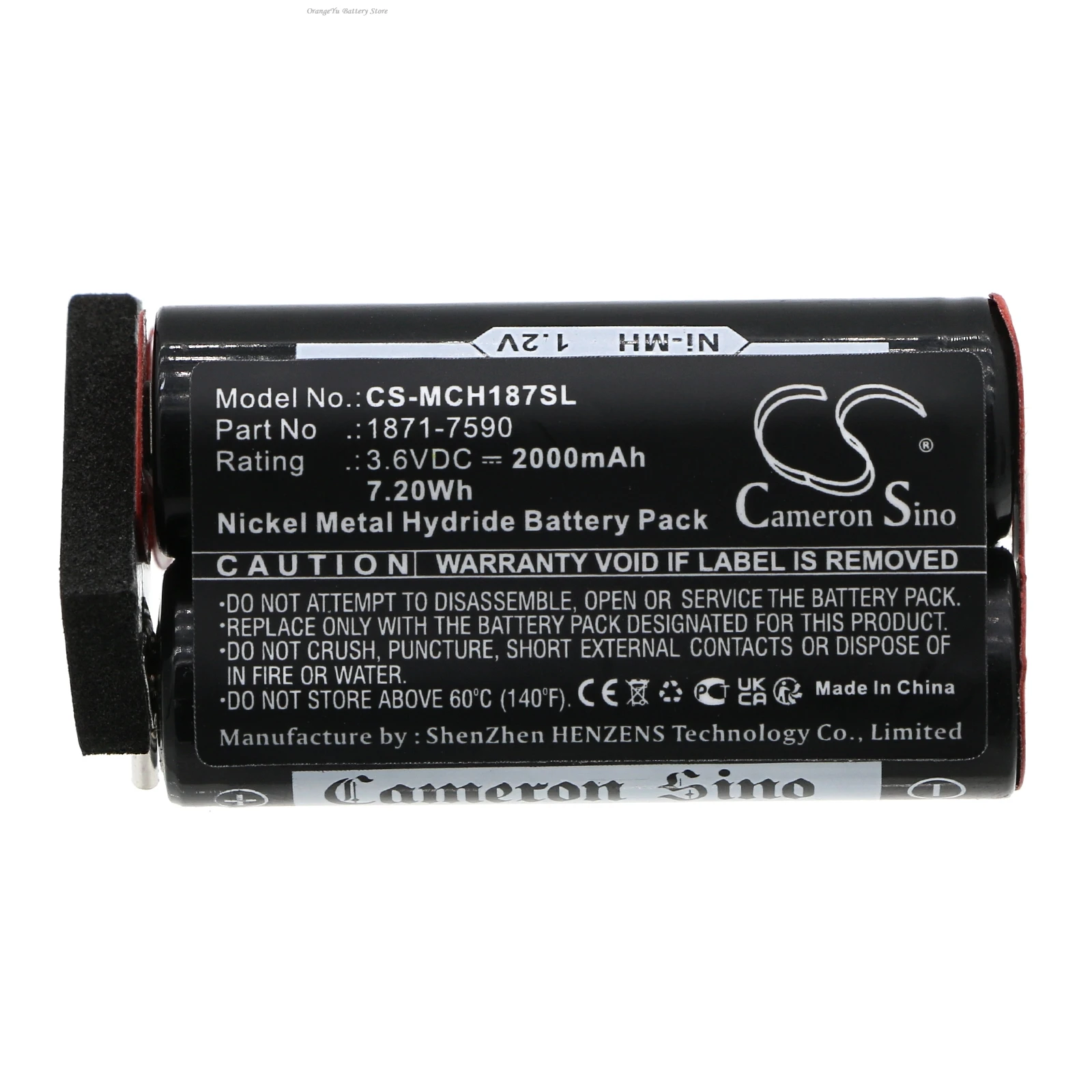 Cameron Sino 2000mAh Shaver Battery for Moser ChromStyle 1871, Wella Academy ChromStyle, Super Cordless 1872 clipper