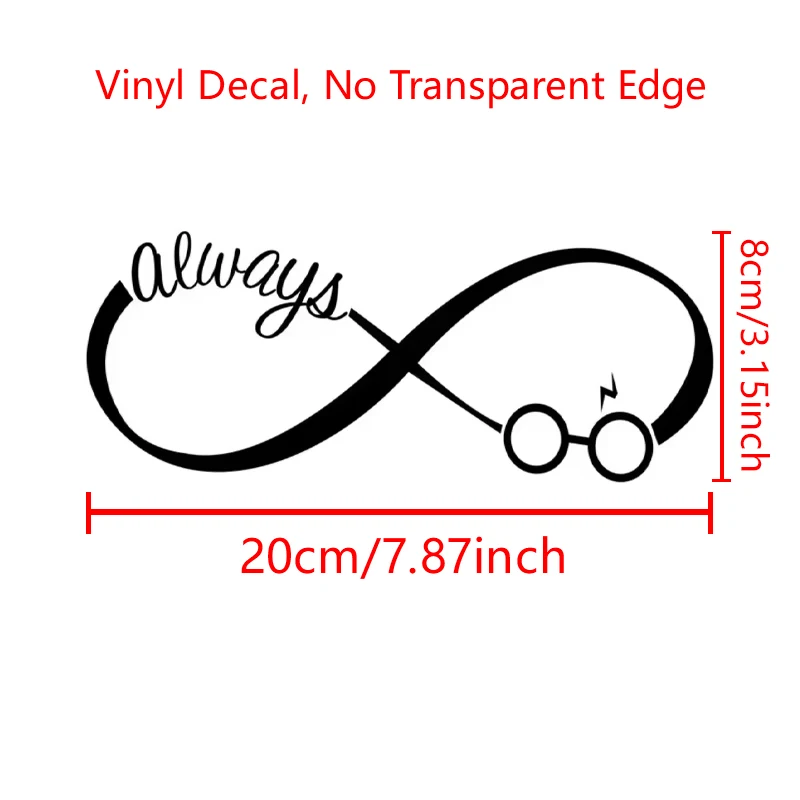 Harry Potter Always Infinity Symbols Vinyl Car Bumper Sticker Cool Minimalist Car Windshield Window Decals Laptop Decoration view 2