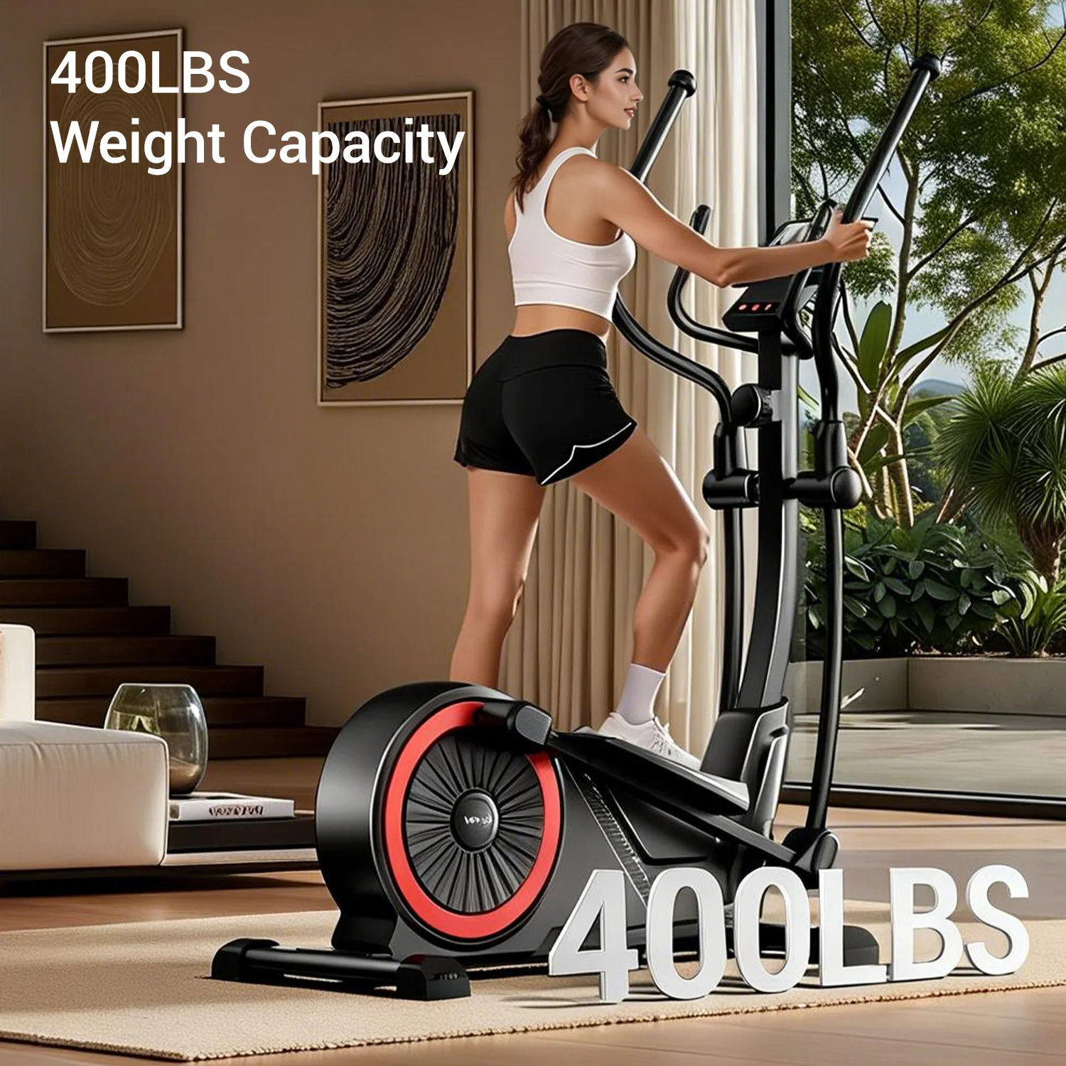 UMAY ET70 Elliptical Exercise Machine with 16 Levels Resistance, Hyper-Silent Magnetic Elliptical Machine for Home with 15.5