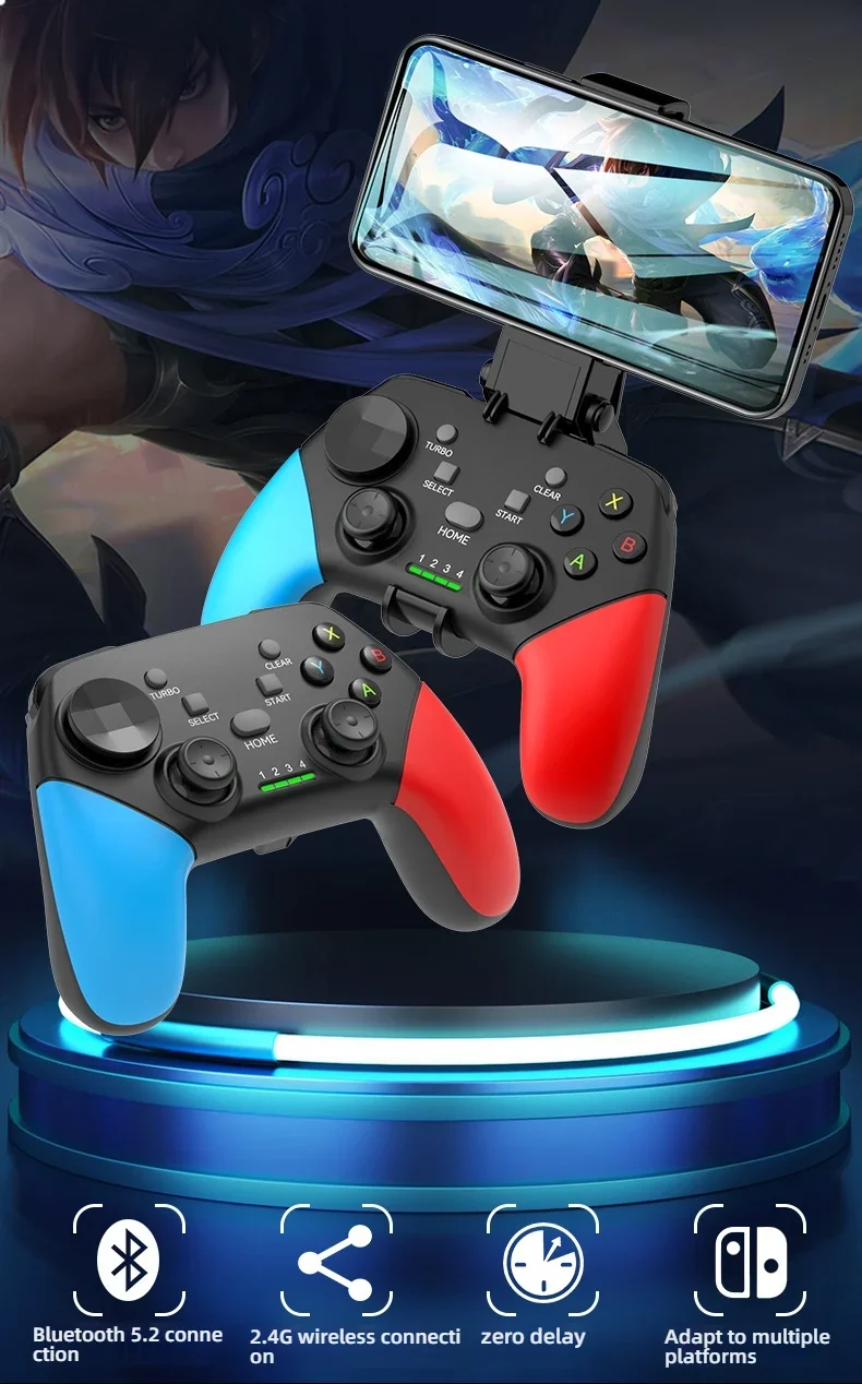 Wireless BT 2,4G Game Controller für Switch Pro PC Android IOS Tablet Smart TV Vibration Control Gamepad Joystick Carplay