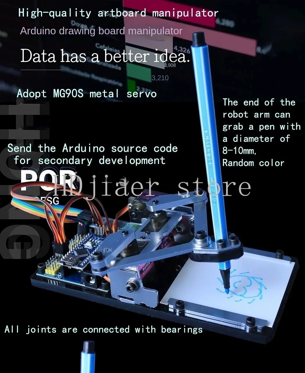 Picture 5: Drawbot Robot MG90S Manipulator Artboard Bots APP Drawing Machine For Arduino Robot DIY Kit For NANO Programmable Robot Starter