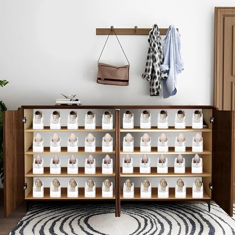 ABWR-12Pack ช่องใส่รองเท้าสําหรับตู้เสื้อผ้า, ปรับชั้นวางรองเท้าผู้ถือรองเท้า Space Savers ชั้นวางรองเท้าสําหรับตู้เสื้อผ้าหอพัก
