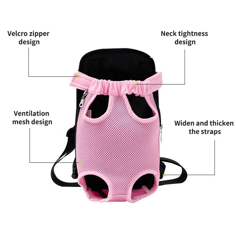 1PC Adjustable Pet Cat Chest Backpack For Outdoor Carrying Mesh Ventilation For Hiking Camping Trips Sling Bag In Small