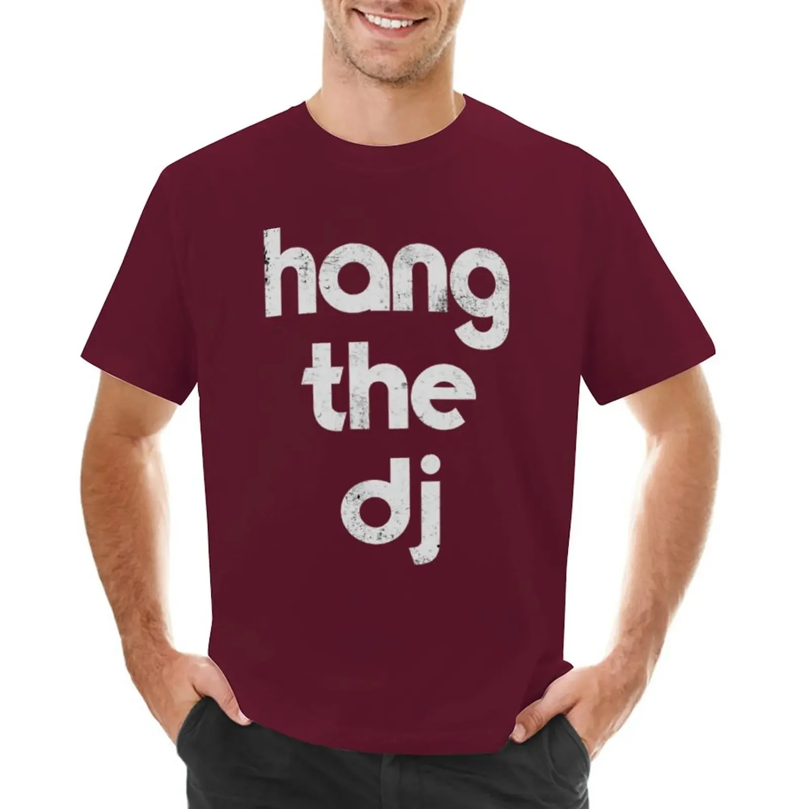 Summer harajuku custom heavyweight Informa Dj Disk Jockey Dance Music Hang The Dj Gift summer tops vintage clothes mens graphic