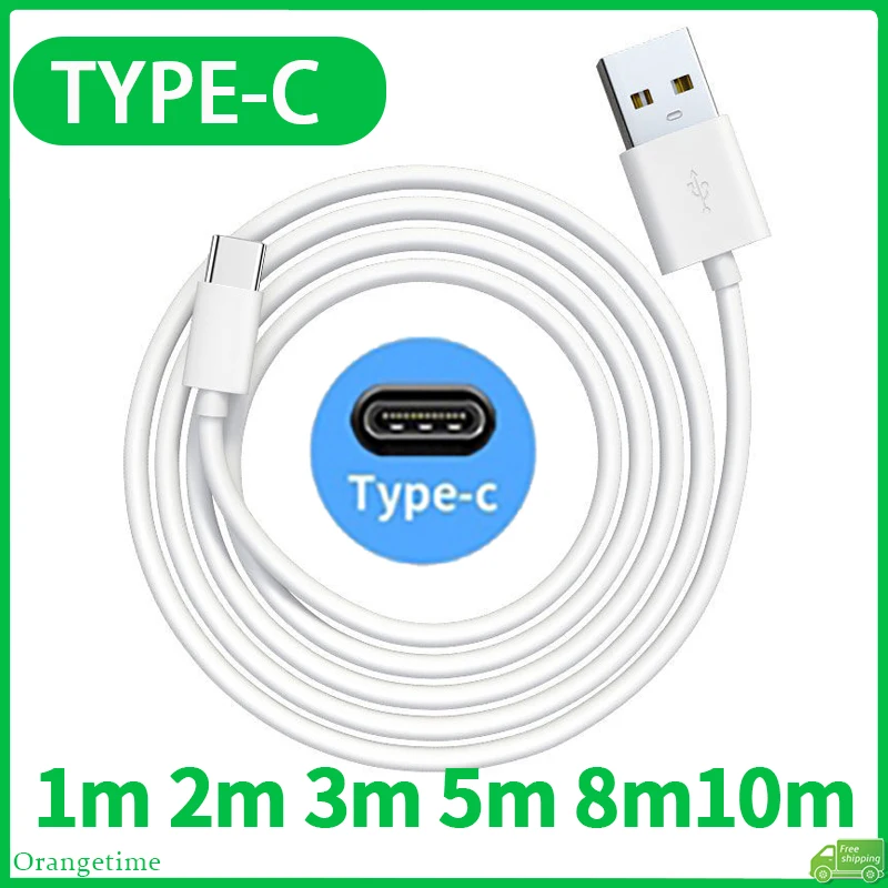 【Fast Delivery】1M 2M 3M 5M 8M 10M Long USB Type C Charger Cord USB C Cable Charging Data Cable For Phones PC Camera Monitors