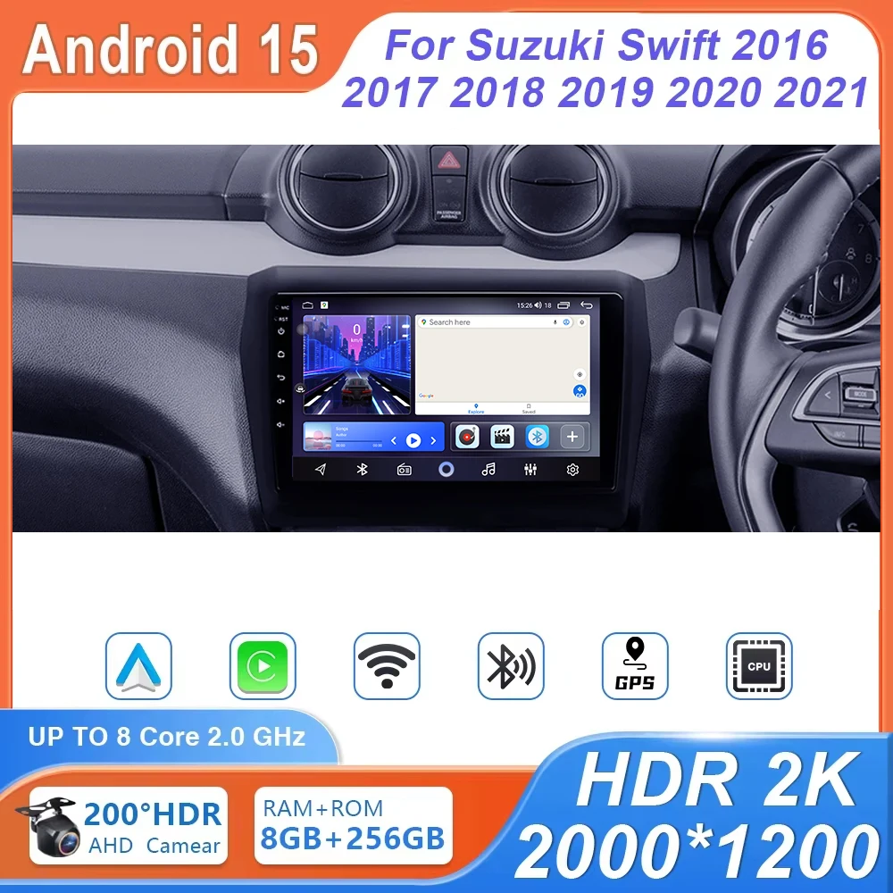 

For Suzuki Swift 5 2016 - 2020 Car Radio GPS Multimedia Player Video Player 4G WIFI Navigation stereo GPS Android 15 No 2din DVD