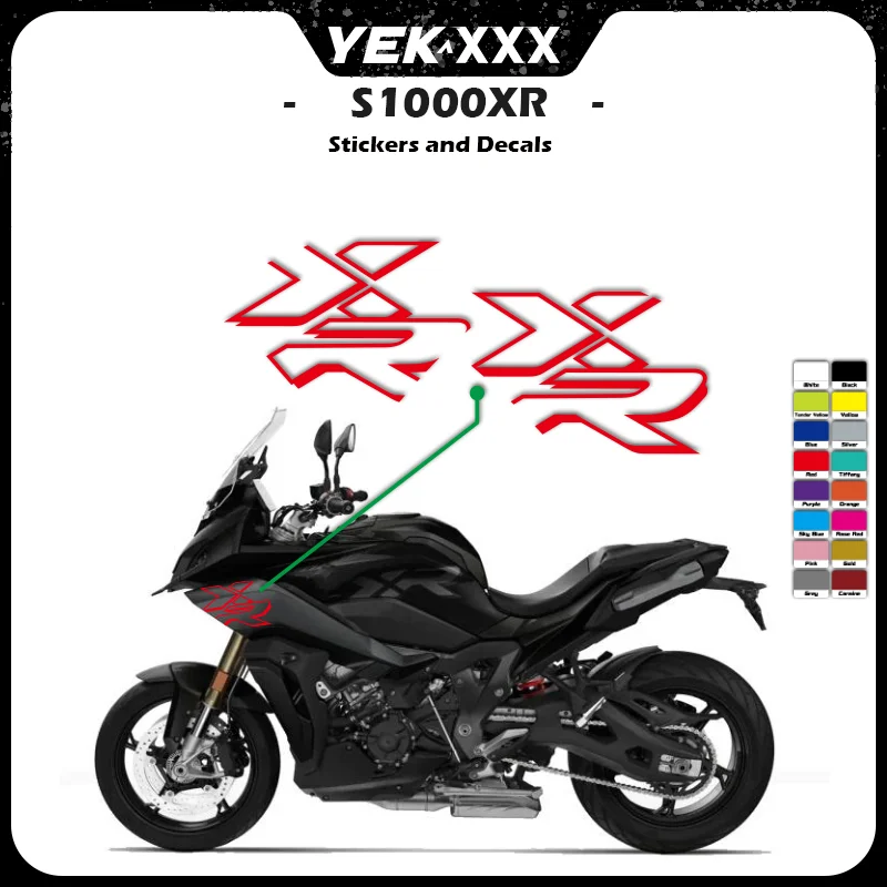 For BMW S1000XR, Motorcycle Fairing Shell PET Sticker Decal, Left and Right, Hollow design, Custom Color