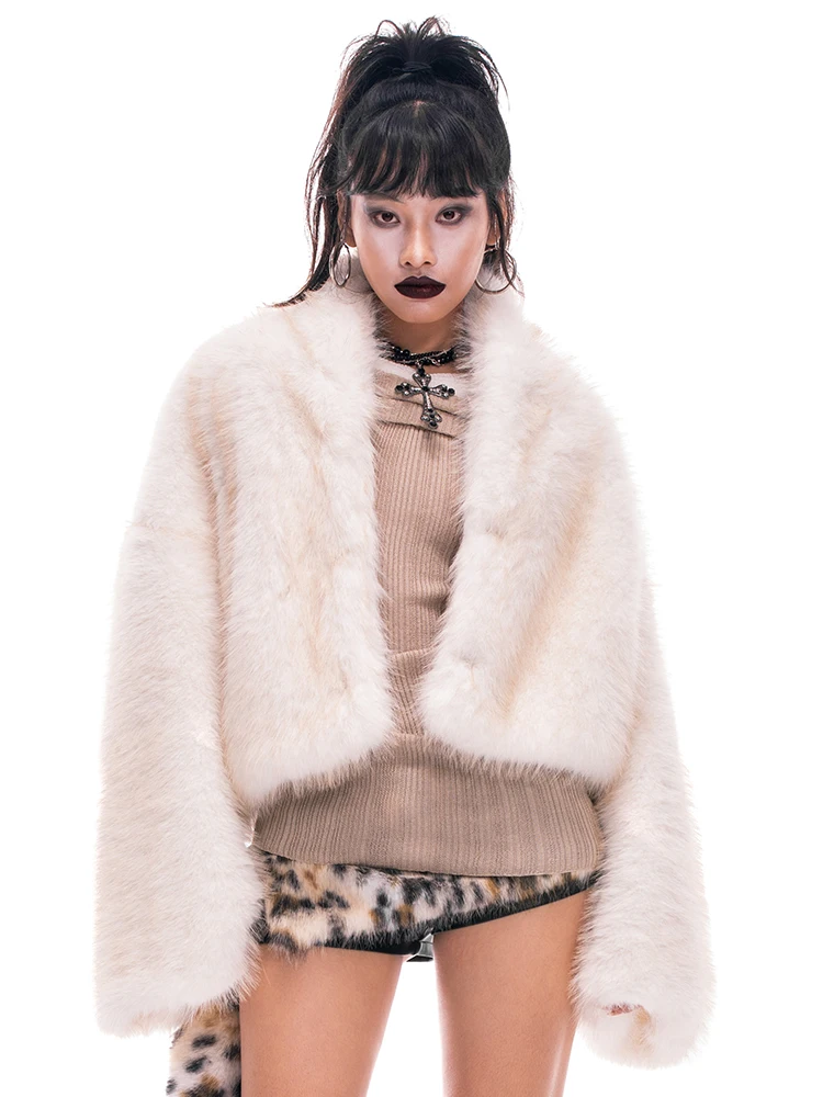 

Starttheengine ort Fur Jaet Inteated Leather And Fur Stand Collar Eco Friendly Youth Outerwear Street Sle Winter Coat