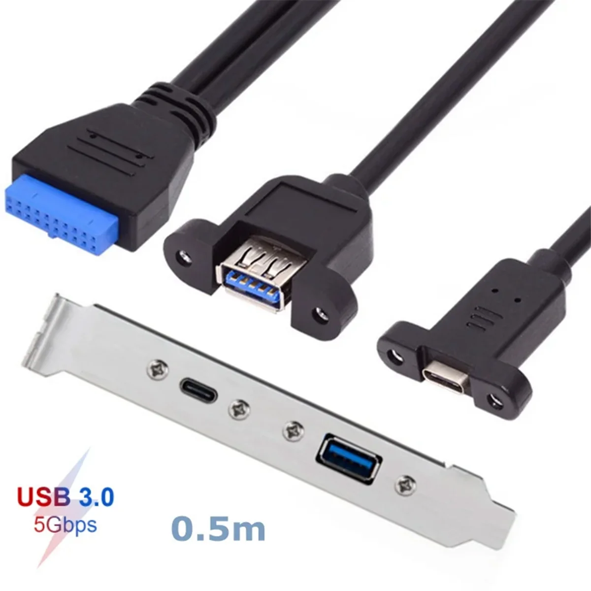 Задний порт USB 3.1, расширение 5 Гбит/с, 20-контактный разъем TYPE-C и гнездовой кабель для передачи данных USB 3.0 с рамкой на корпусе компьютера A002