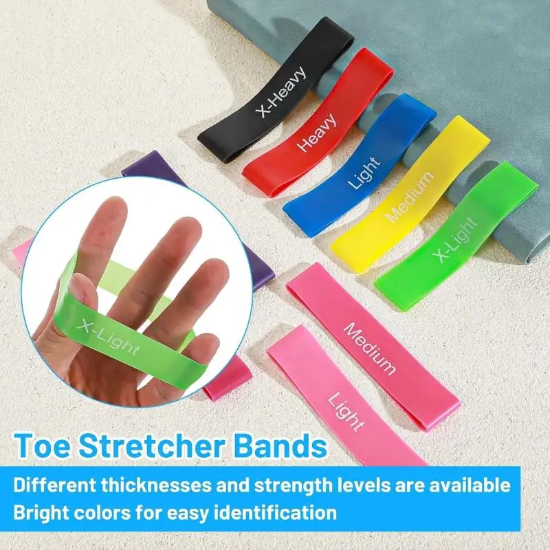 Silicone Finger Toe Resistance Bands Yoga Pull Band With 6 Resistance Levels For Strength Training Physical Therapy Workout