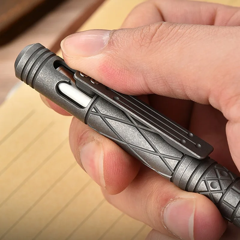 Titanium Alloy Tactical Pen Multifunctional Window Breaker EDC Tool Luxurious Signature Writing Pen Gift with Box Father Friend