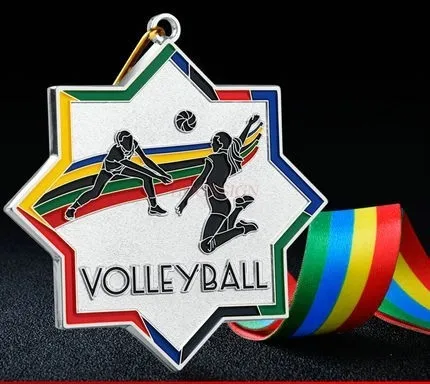 Badge Volleyball Competition Medal School Sports Games Gold Foil Children's Neck Hanging Kindergarten Hanging