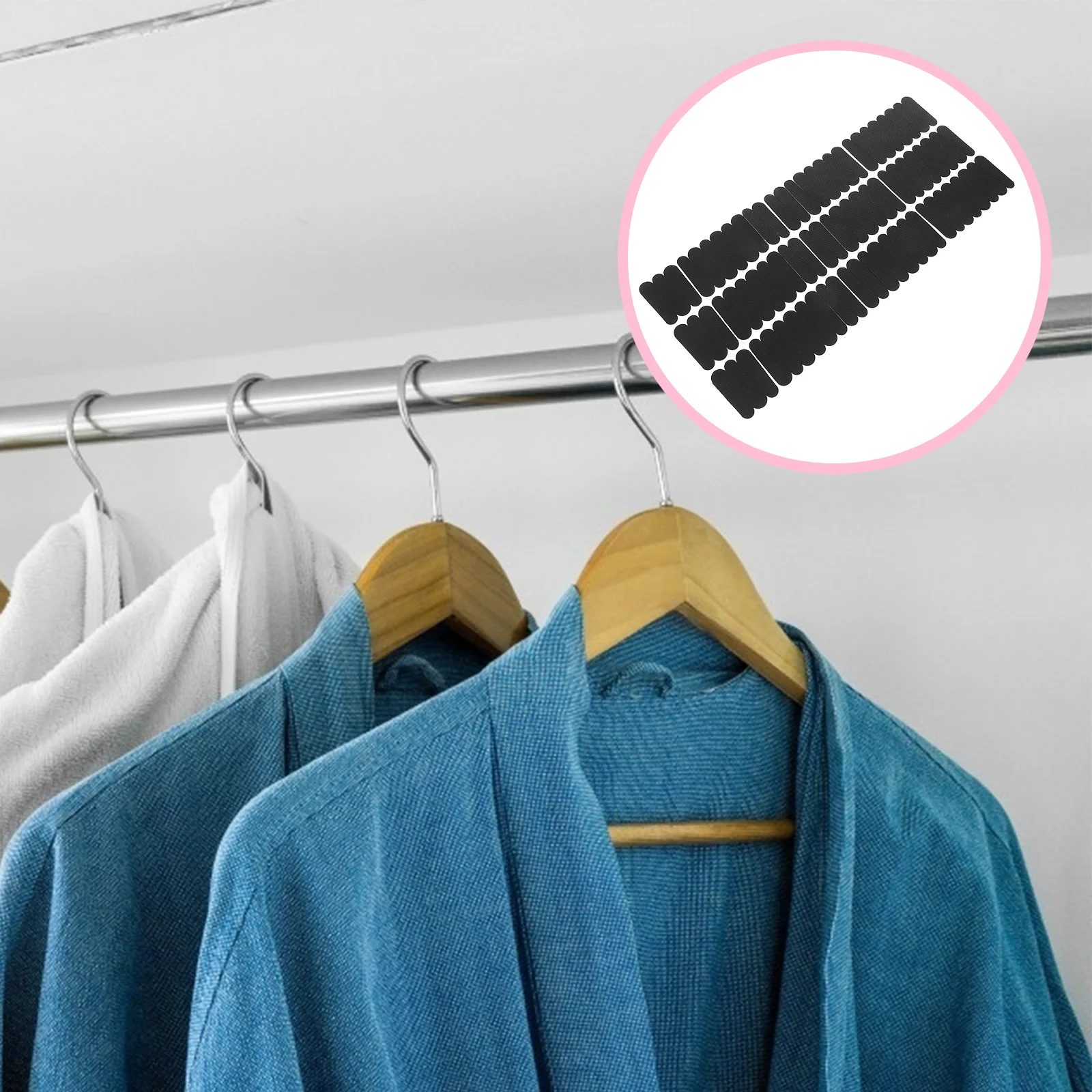 

100 Pcs Coat Hanger Clothes Anti-slip Stickers Anti-skid Grip Strips Grips Pants Rack Black Silicone