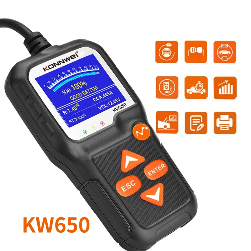 

KONNWEI KW650 KW600 KW208 Car Battery Tester 12V Automotive Tester Car battery Analyzer Auto Motorcycle Cricut Voltage Tester