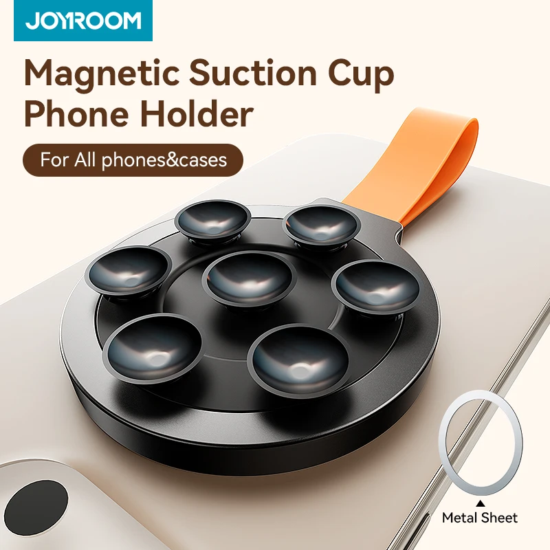 Joyroom Silicone Magnetic Suction Cup Phone Mount Strong Phone Case Stand Grip For Selfies Hands Free Mirror Shower Phone Holder