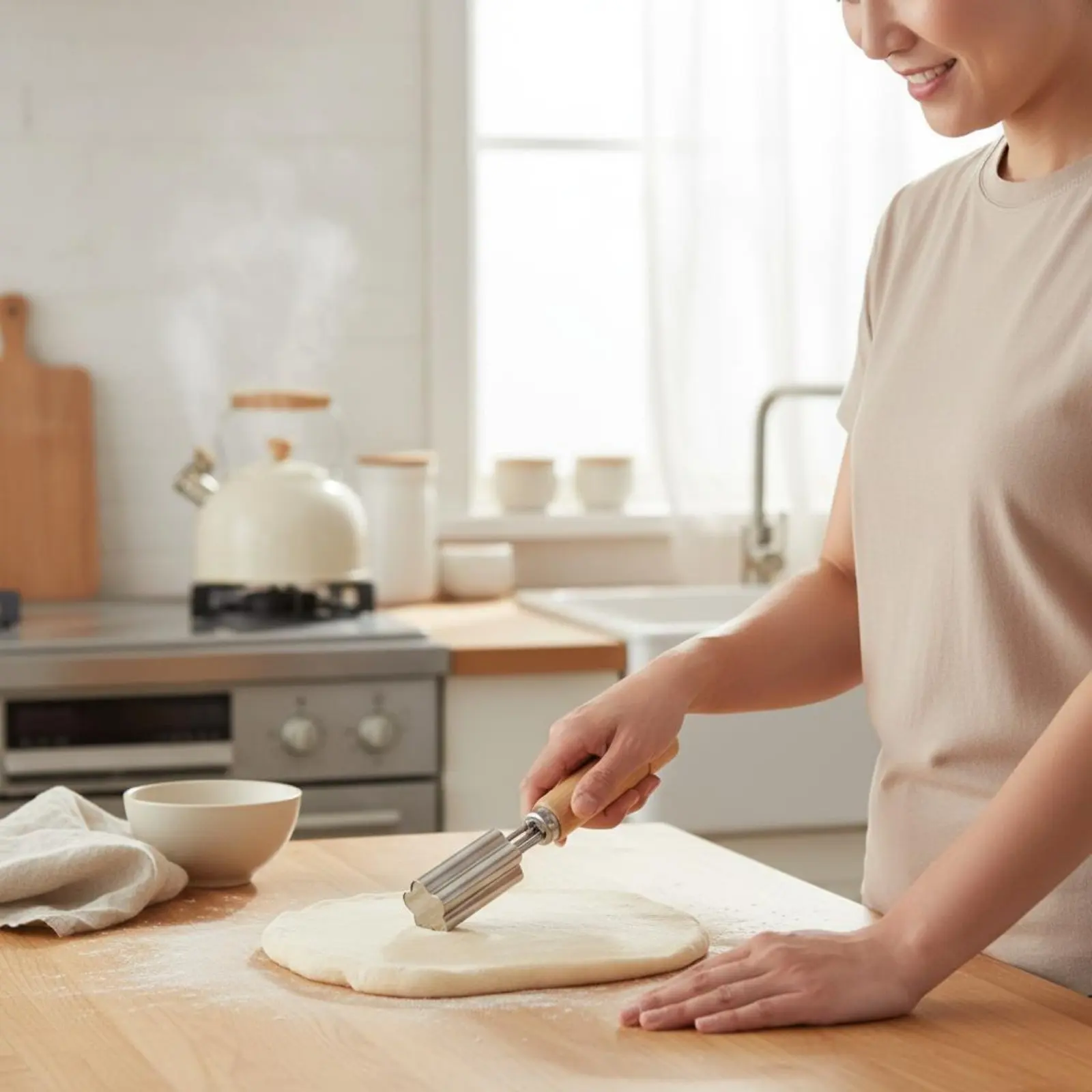 Stainless Steel Pastry Stamp Multifunctional Stainless Steel Food Press Fruit Shape Cutter Easy to Use Baking Tool view 6