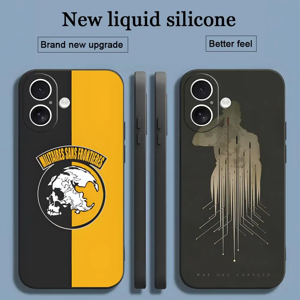 Funda Clásica de Metal Gear para iPhone 17 16 15 14 13 12 11 X XR XS 8 Plus Mini Pro Max, Carcasa Negra Suave Antigolpes