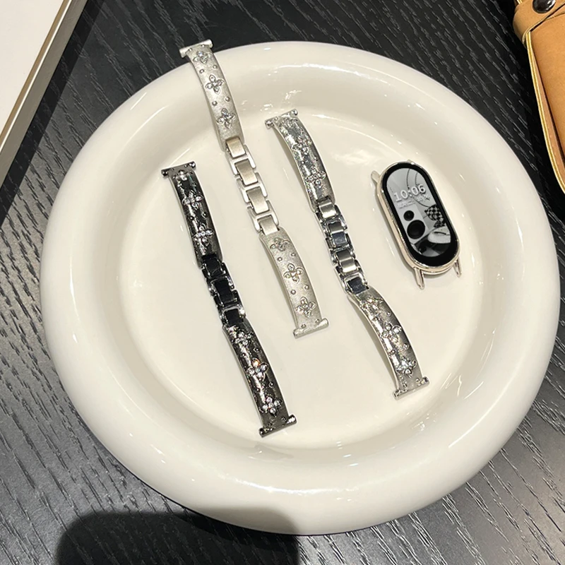 金属ストラップシャオ mi バンド 9 女性時計バンドシャオ mi バンド 8 スポーツコレアブレスレットスマートウォッチアクセサリー
