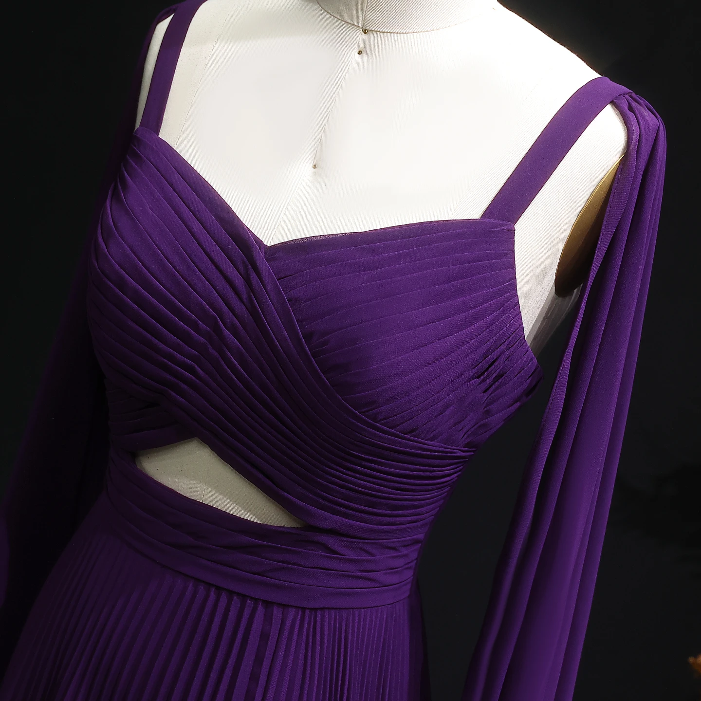 Beshinel Customized Fuchsia Chiffon Evening Dresses with Cape Sleeves Elegant Wedding Party Formal Occassion Prom Gowns 2025